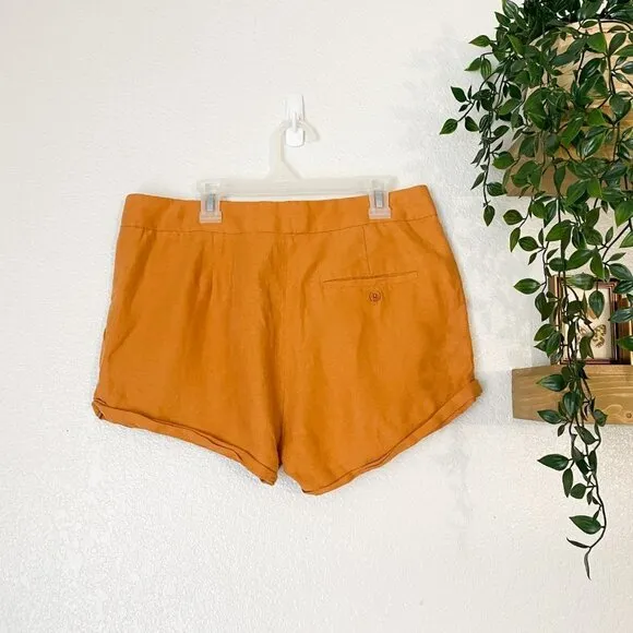 🦋 ARITZIA Wilfred Allegra Mustard Orange Linen Blend Tie Waist Shorts