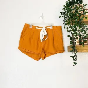 🦋 ARITZIA Wilfred Allegra Mustard Orange Linen Blend Tie Waist Shorts