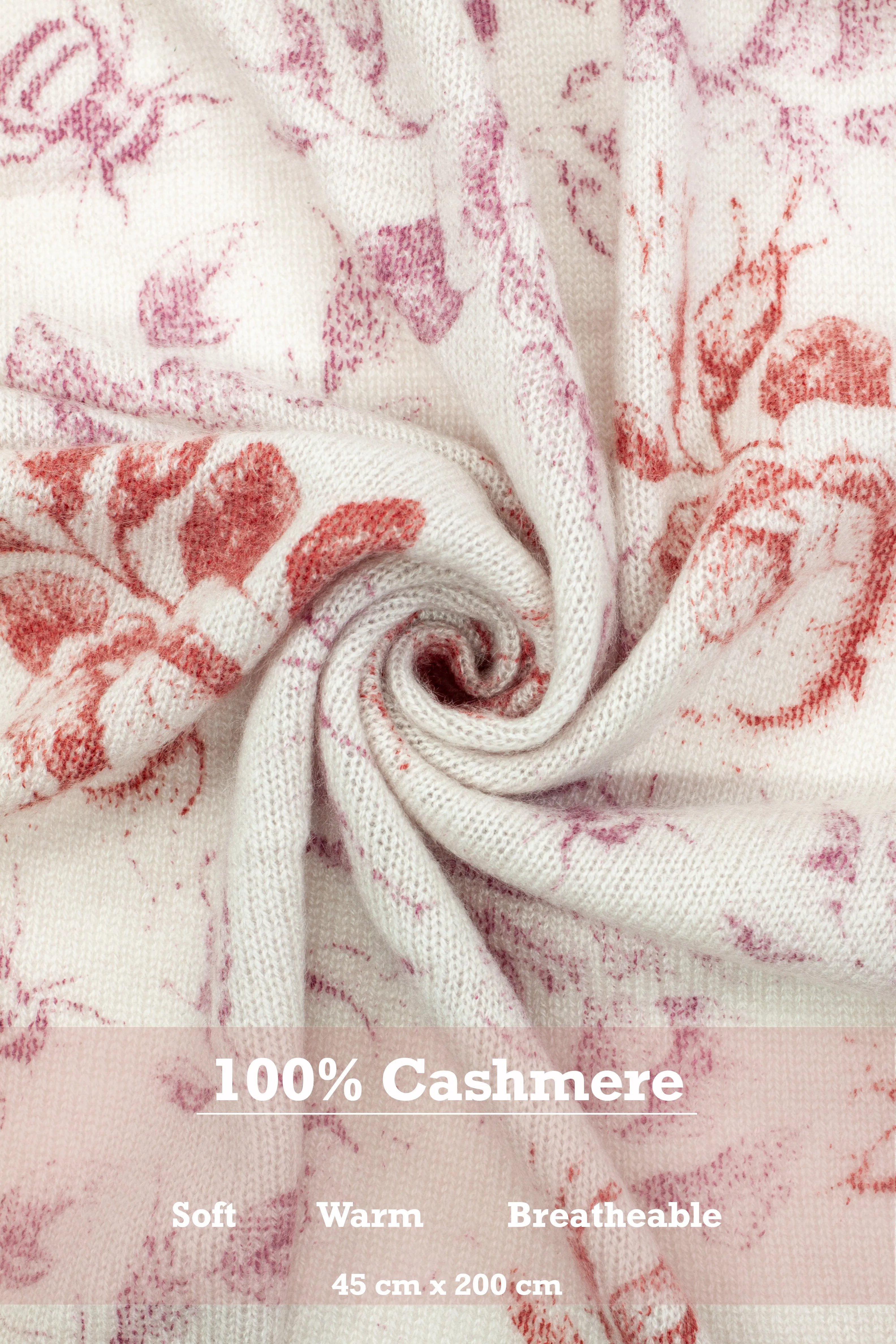 100% Cashmere Hand Crafted Long Winter Scarf Women