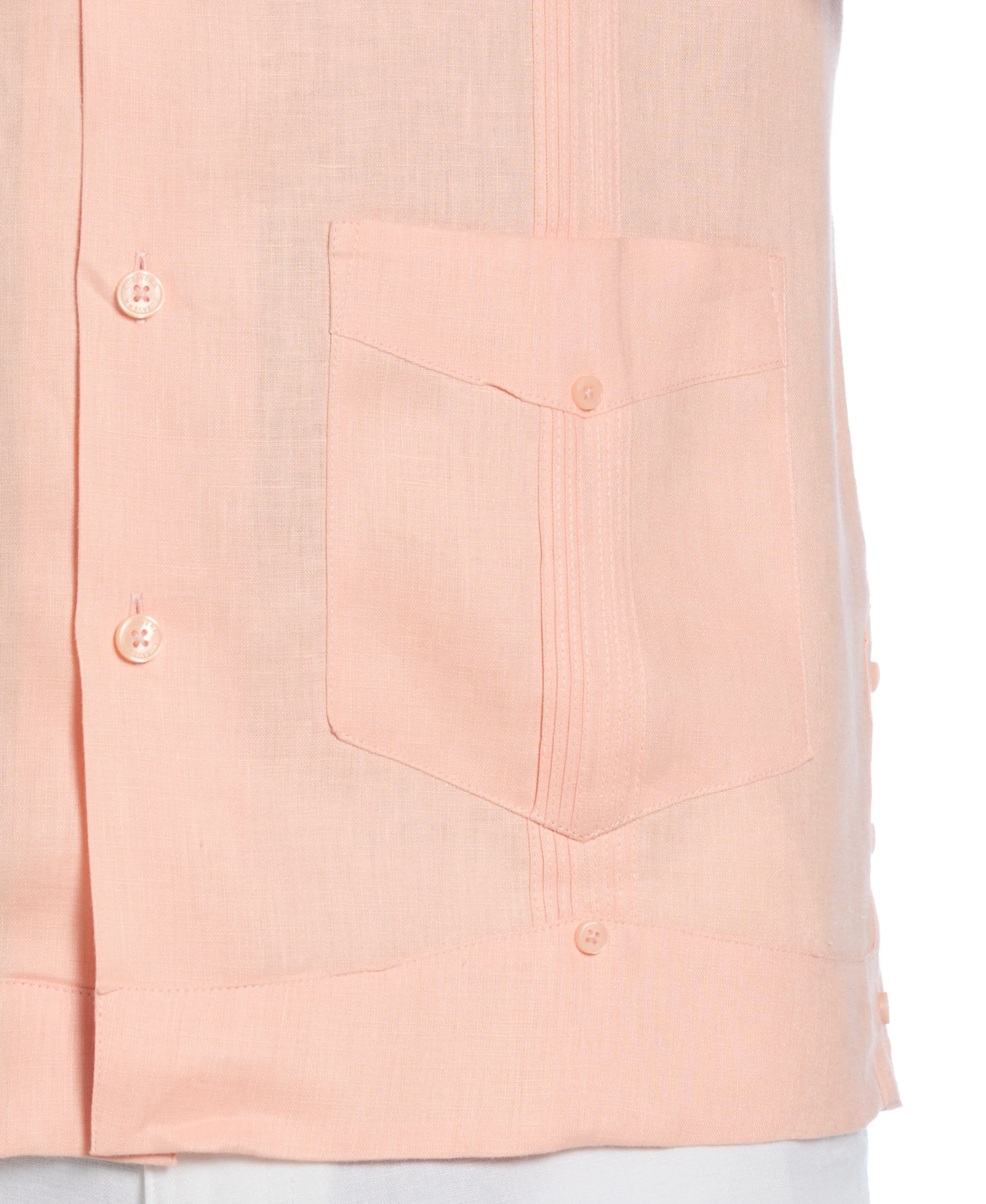 100% Linen Classic Guayabera Shirt - Short Sleeve