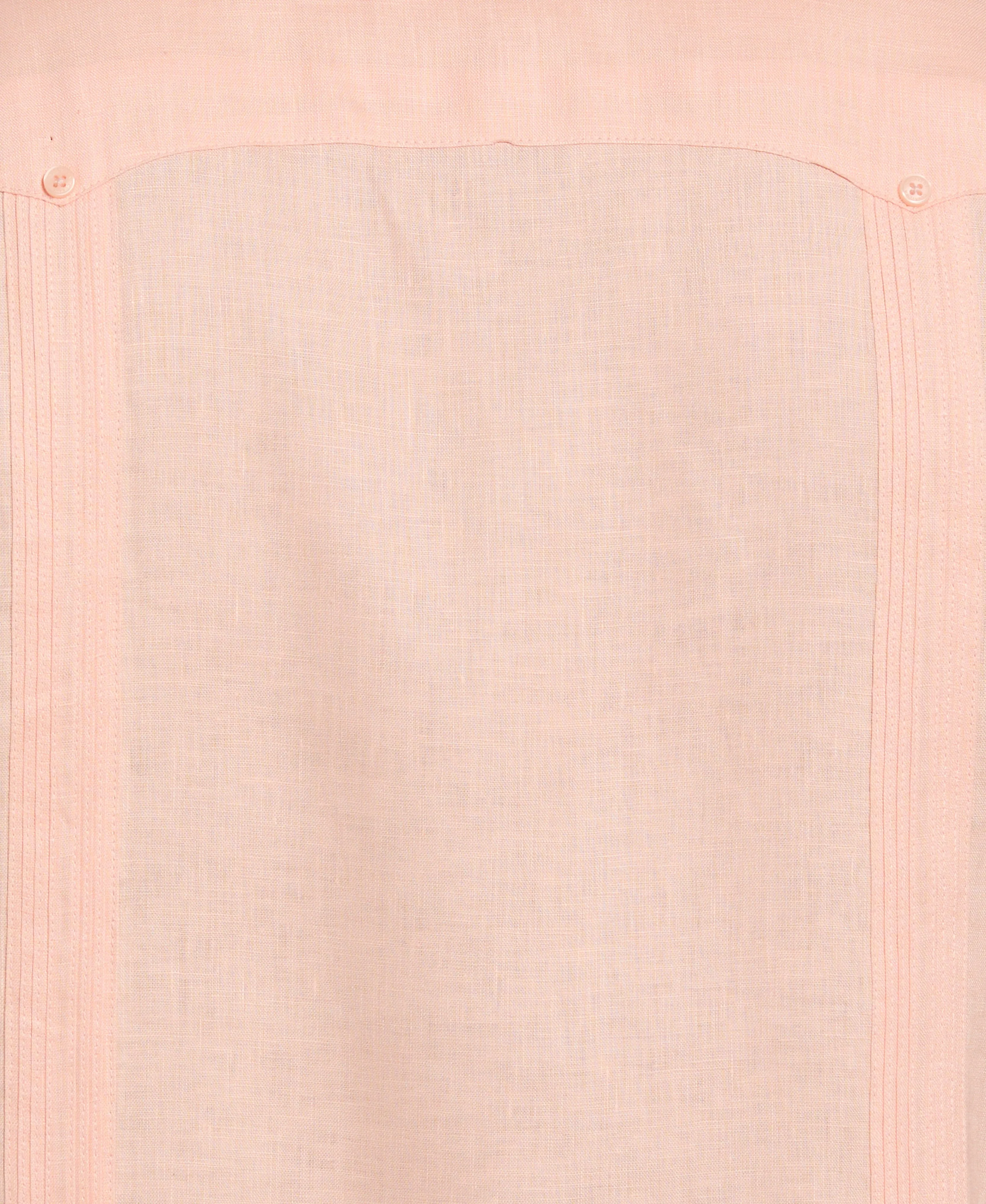 100% Linen Classic Guayabera Shirt - Short Sleeve