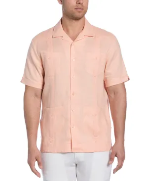 100% Linen Classic Guayabera Shirt - Short Sleeve