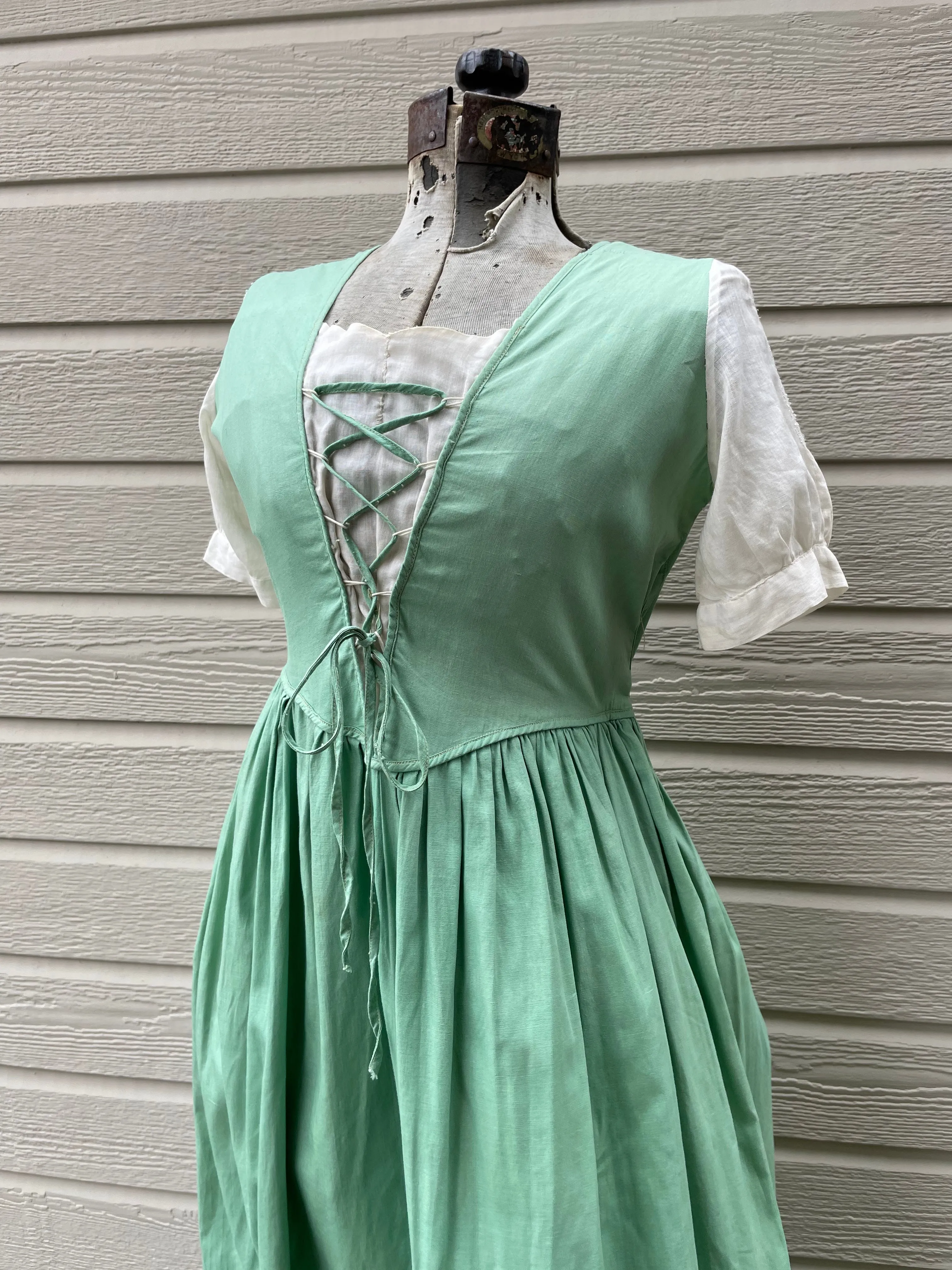 1930s Renaissance style Cotton Costume Dress