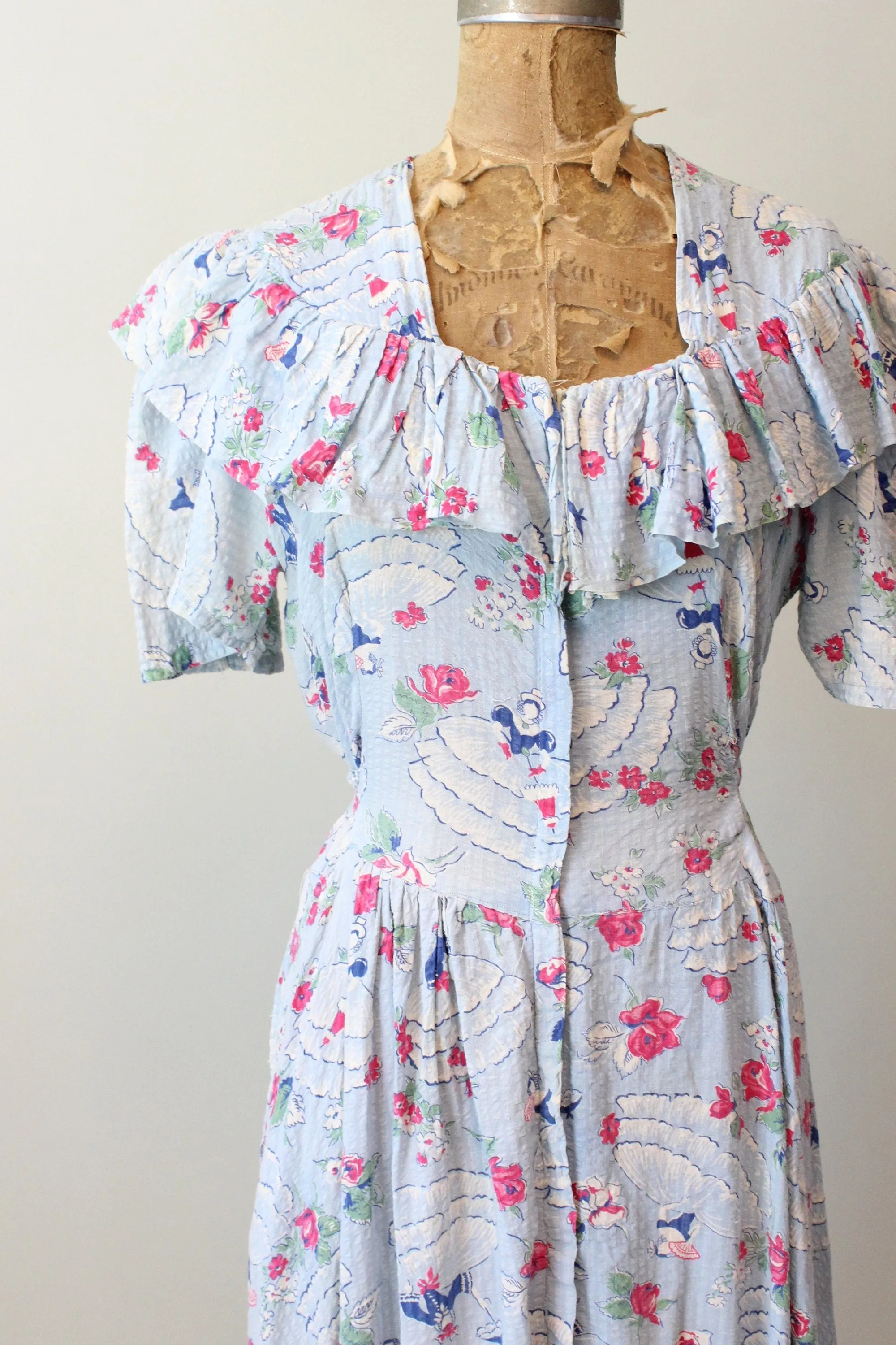 1940s gone with the wind LADIES HOOP SKIRTS dressing gown dress medium | new spring
