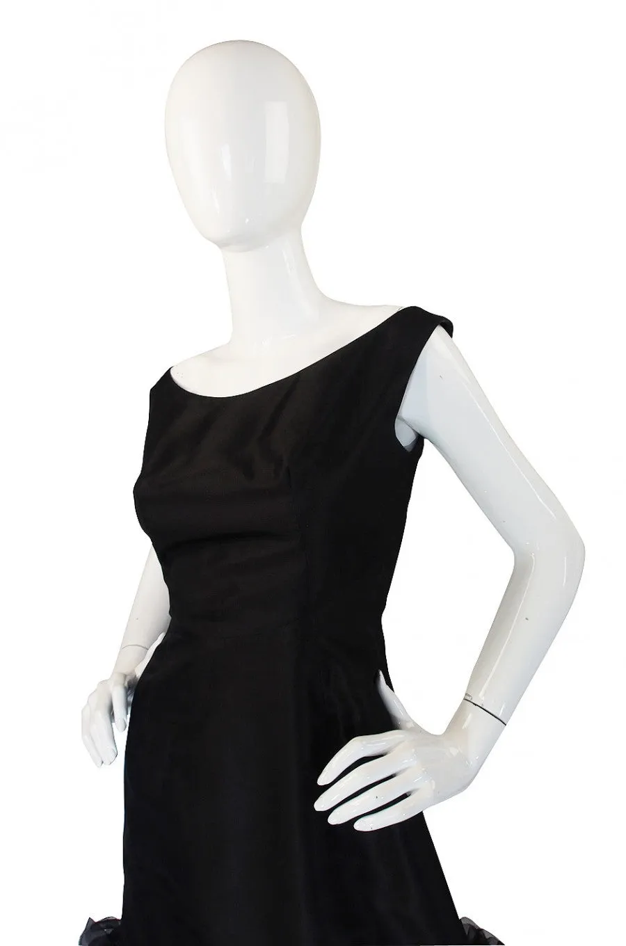 1960s Ruffled Bottom Organza Dress