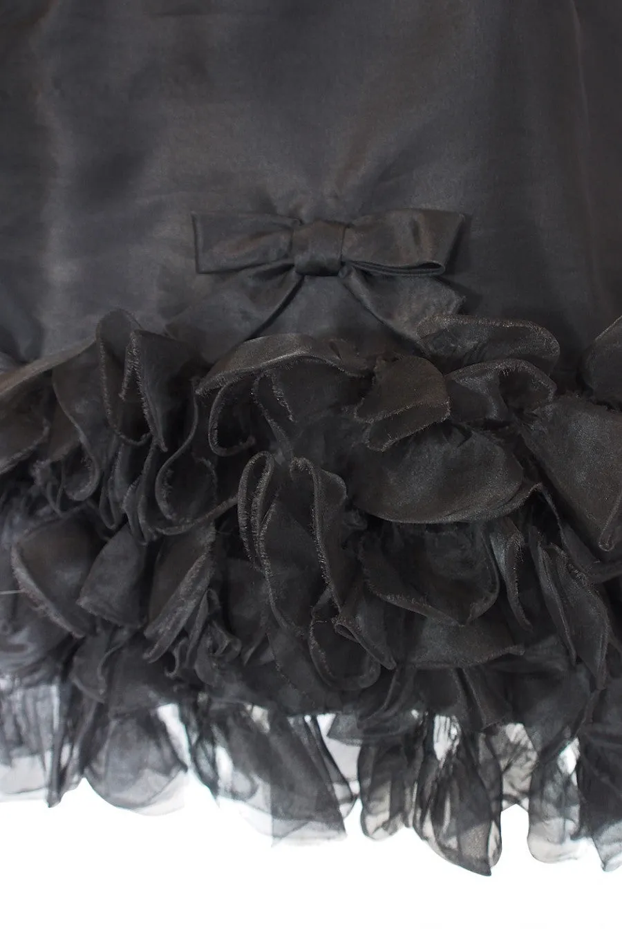 1960s Ruffled Bottom Organza Dress
