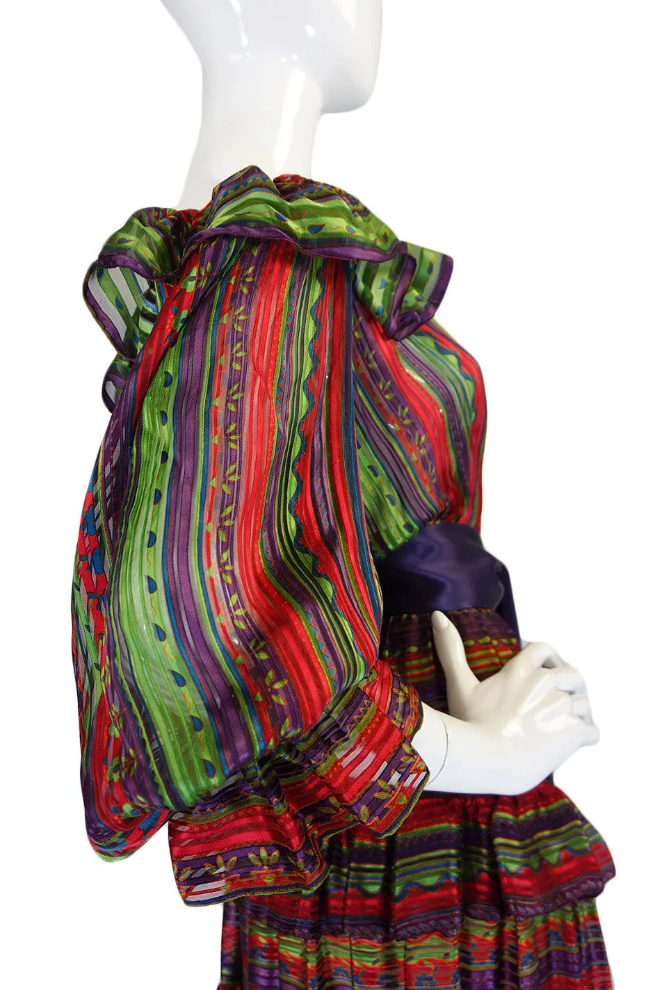 1970s Oscar de la Renta Silk Gypsy Set