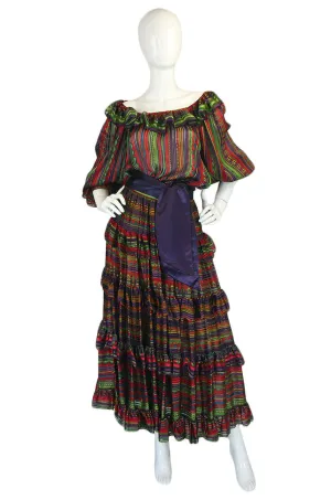 1970s Oscar de la Renta Silk Gypsy Set