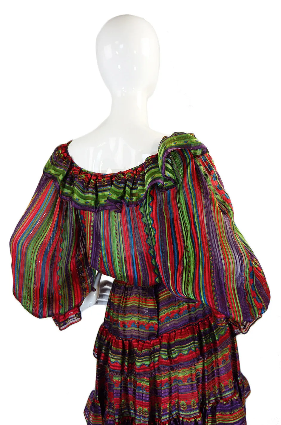 1970s Oscar de la Renta Silk Gypsy Set