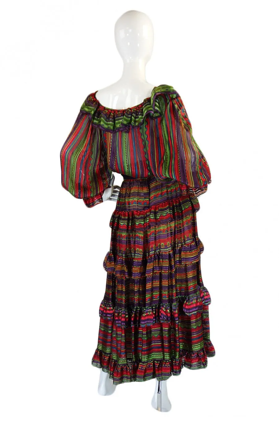 1970s Oscar de la Renta Silk Gypsy Set