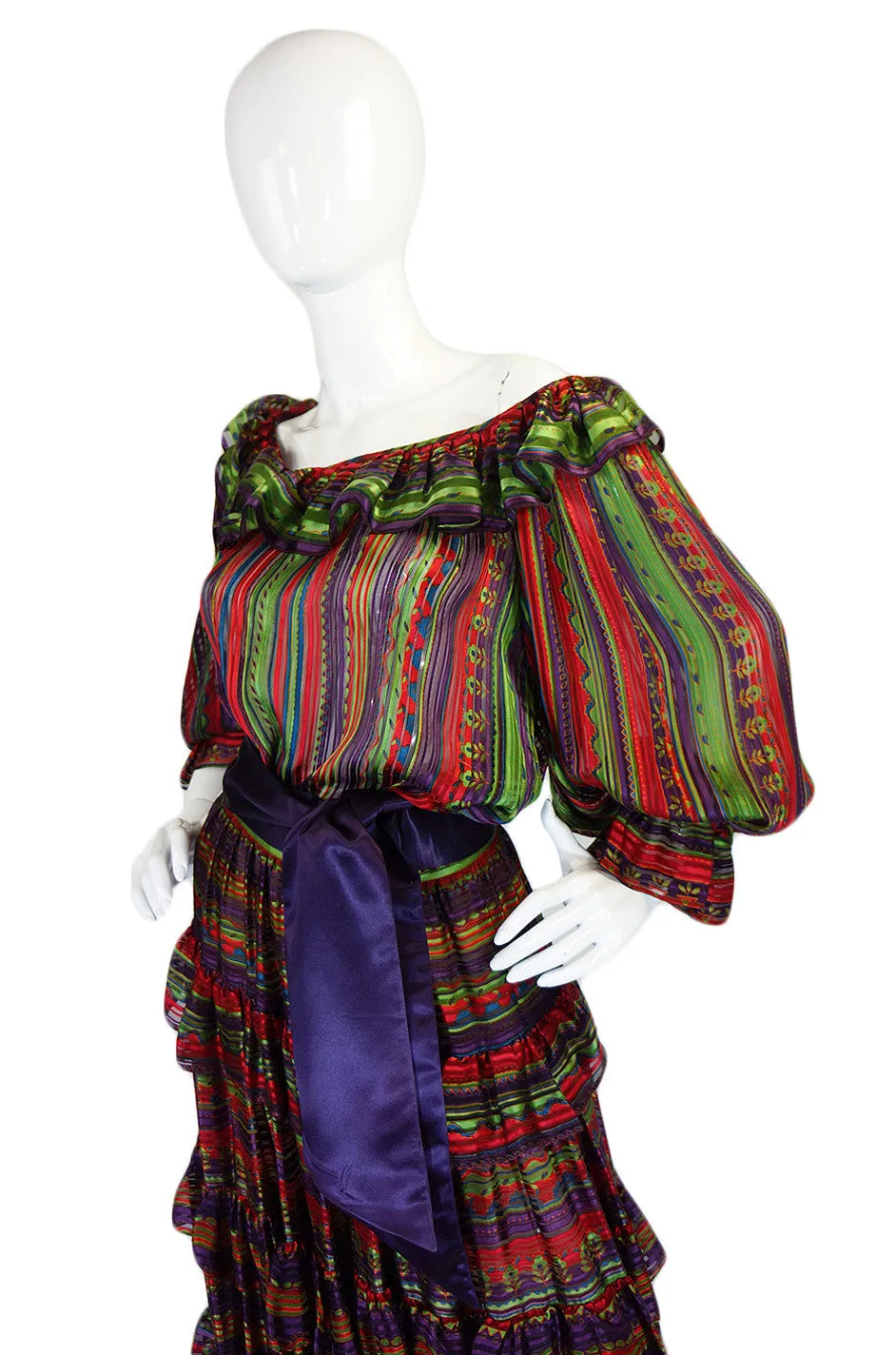 1970s Oscar de la Renta Silk Gypsy Set
