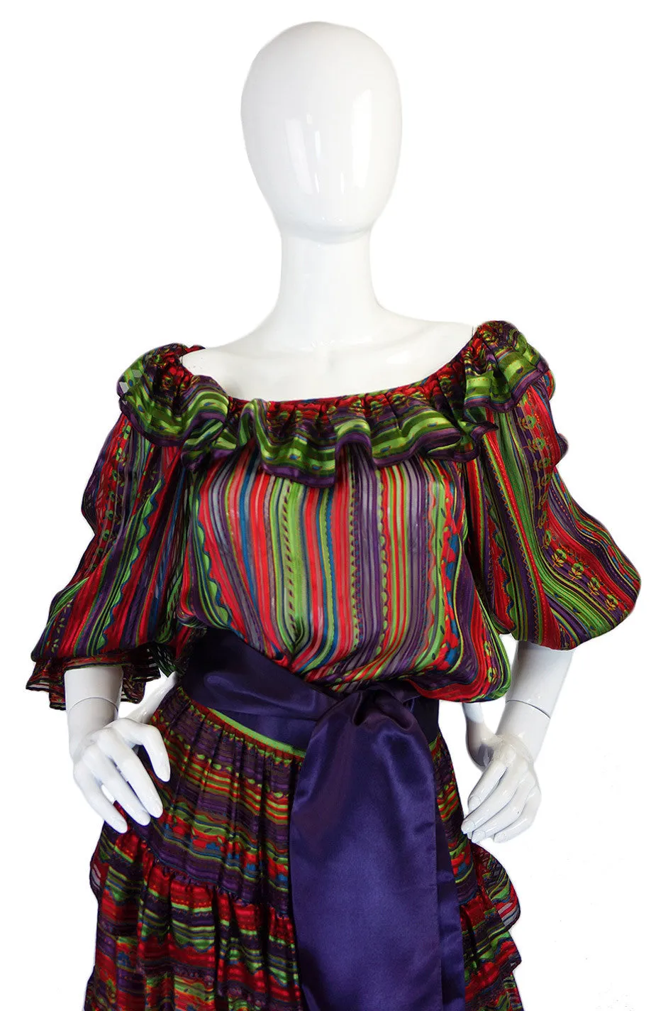 1970s Oscar de la Renta Silk Gypsy Set