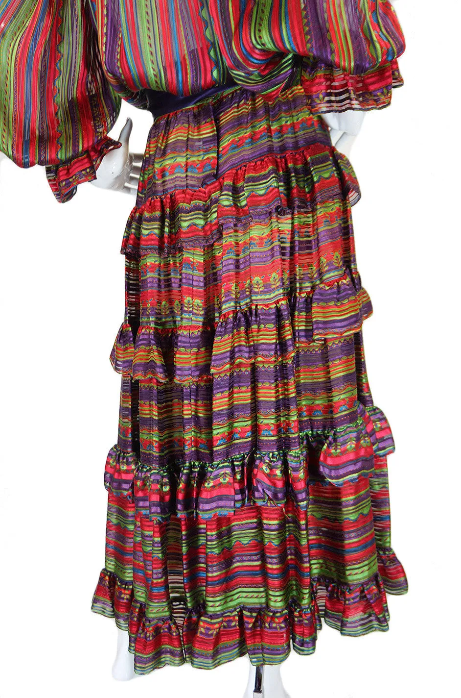 1970s Oscar de la Renta Silk Gypsy Set