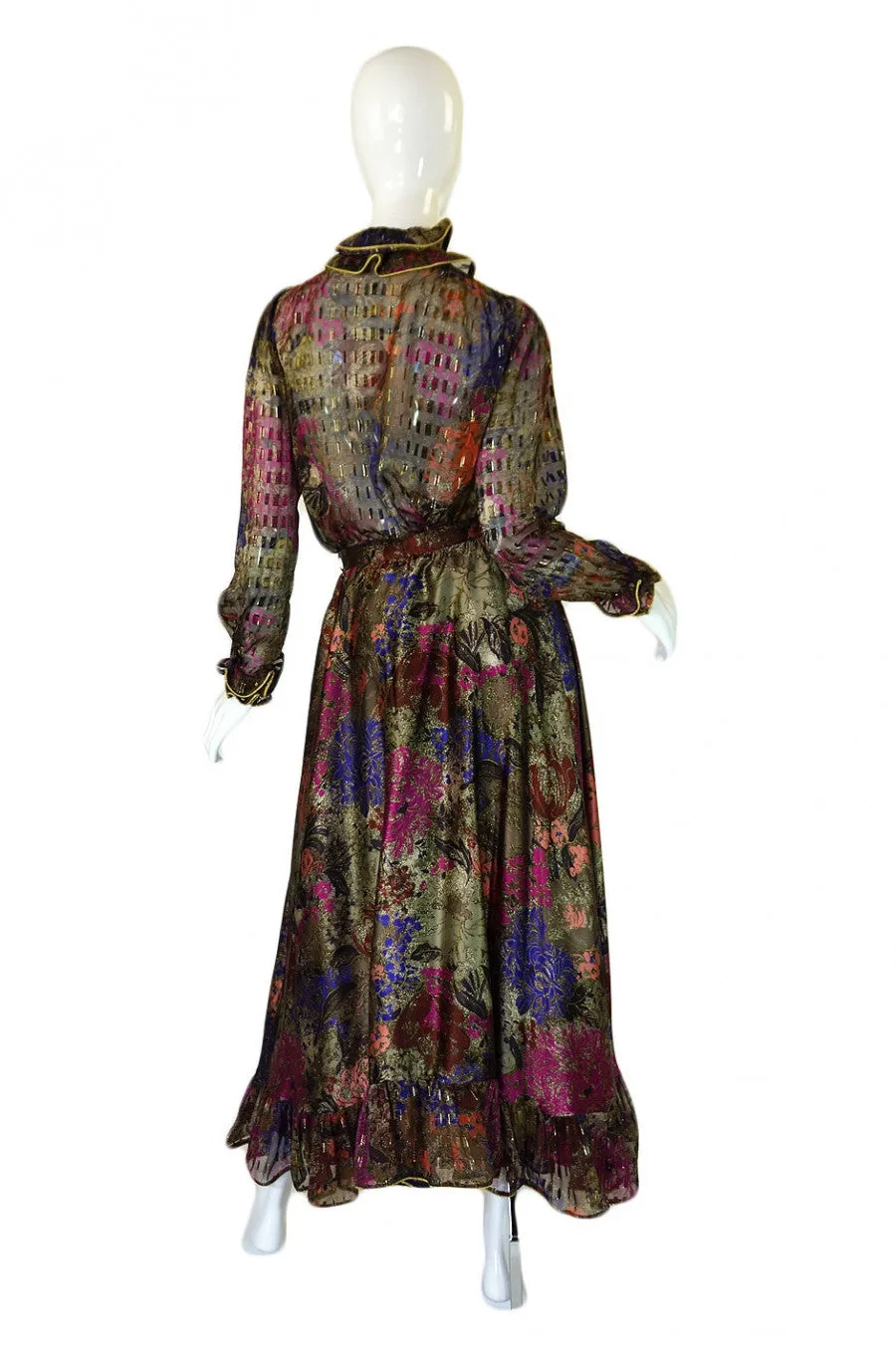 1970s Silk Louis Feraud Silk Metallic Set