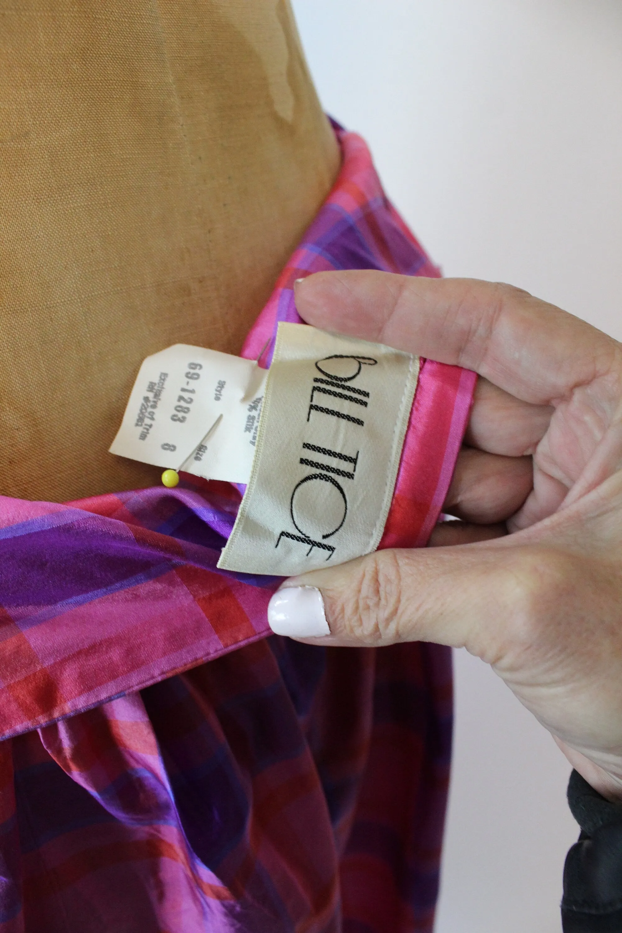 1980s 1980 documented BILL TICE silk halter dress small  | new spring summer