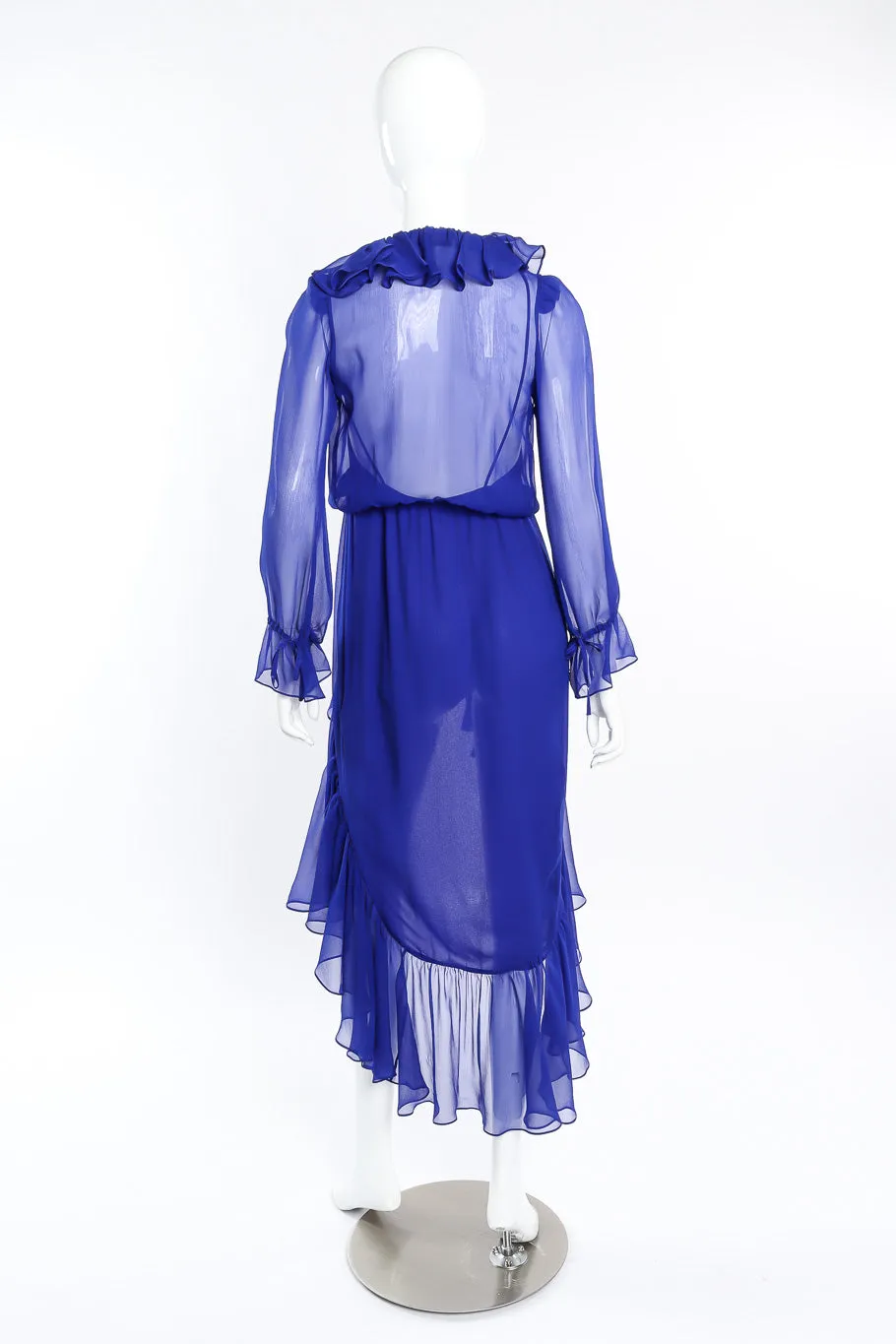 2020 Fall Sheer Silk Ruffle Dress