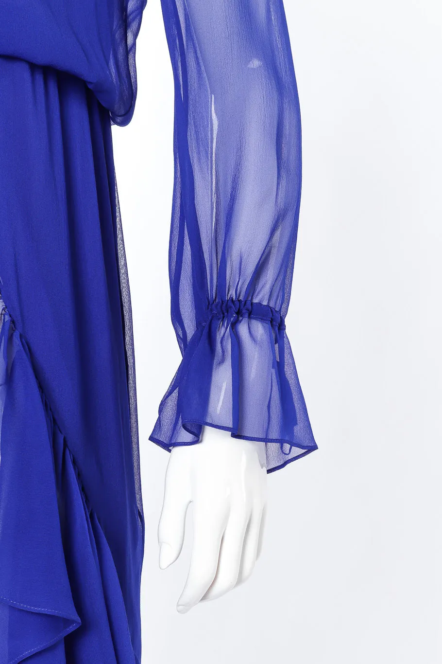 2020 Fall Sheer Silk Ruffle Dress