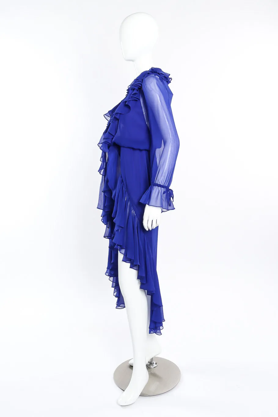 2020 Fall Sheer Silk Ruffle Dress
