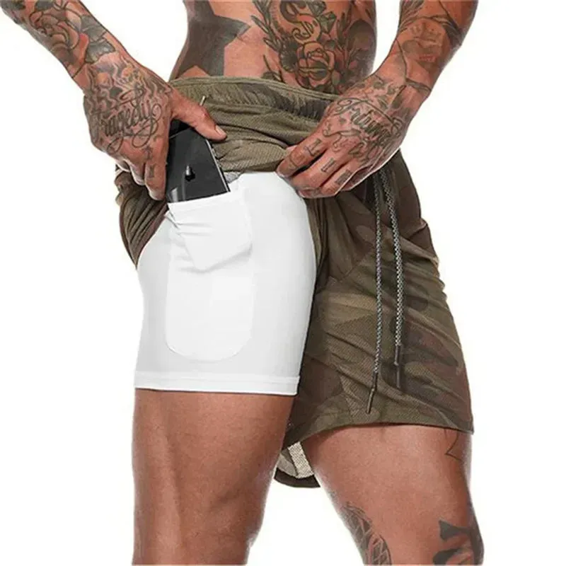 2025 New Men's 2-in-1 Quick Dry Running Shorts