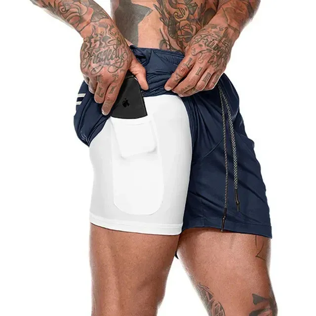 2025 New Men's 2-in-1 Quick Dry Running Shorts