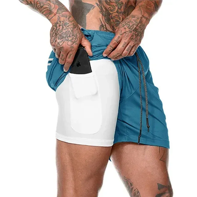 2025 New Men's 2-in-1 Quick Dry Running Shorts