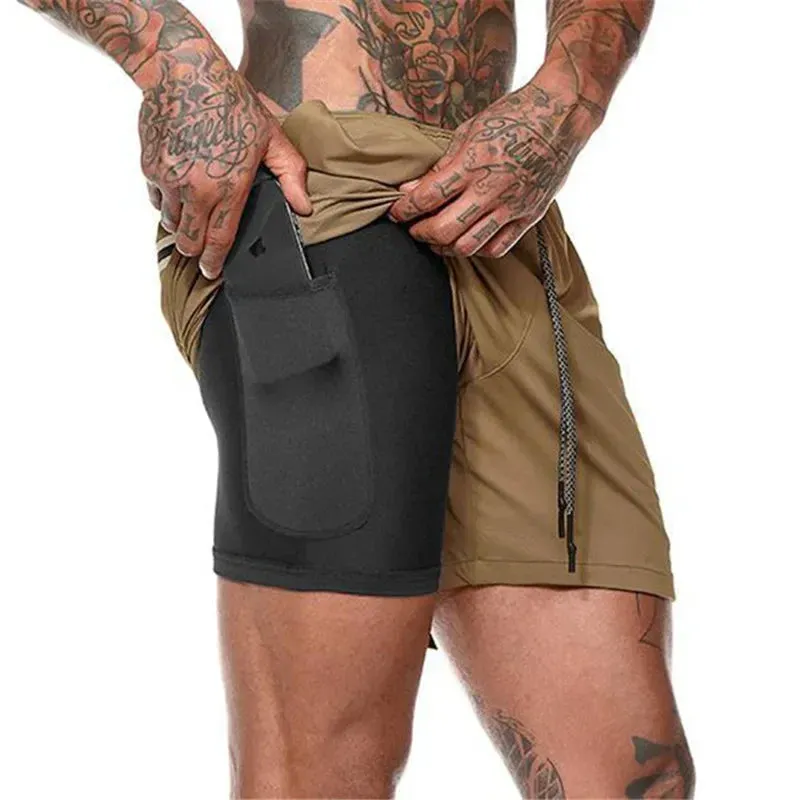 2025 New Men's 2-in-1 Quick Dry Running Shorts