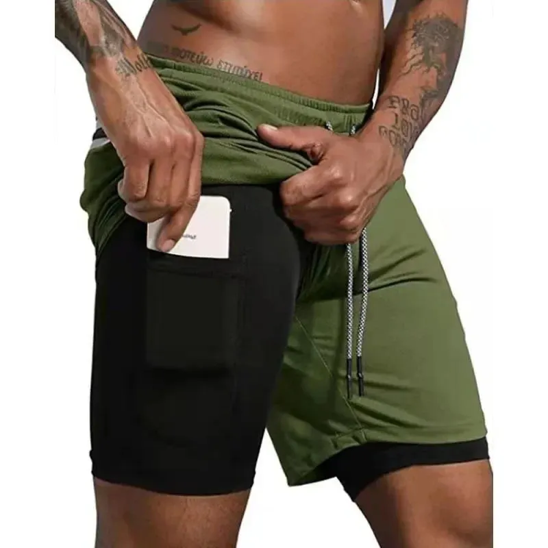 2025 New Men's 2-in-1 Quick Dry Running Shorts