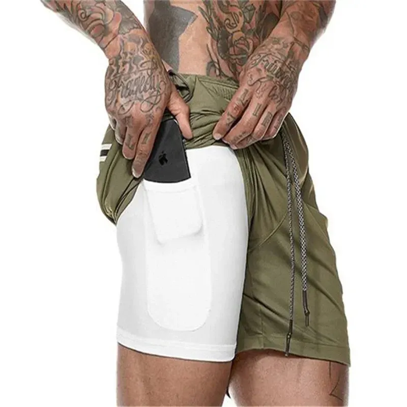 2025 New Men's 2-in-1 Quick Dry Running Shorts