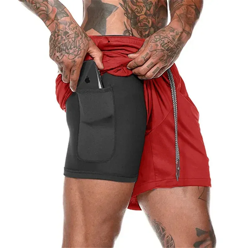 2025 New Men's 2-in-1 Quick Dry Running Shorts