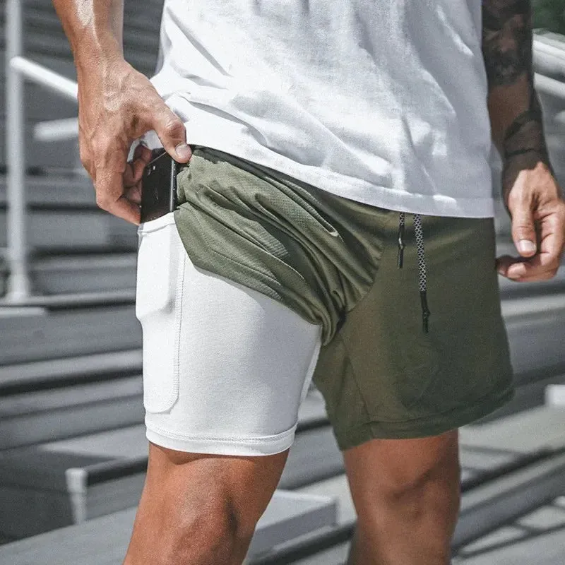 2025 New Men's 2-in-1 Quick Dry Running Shorts