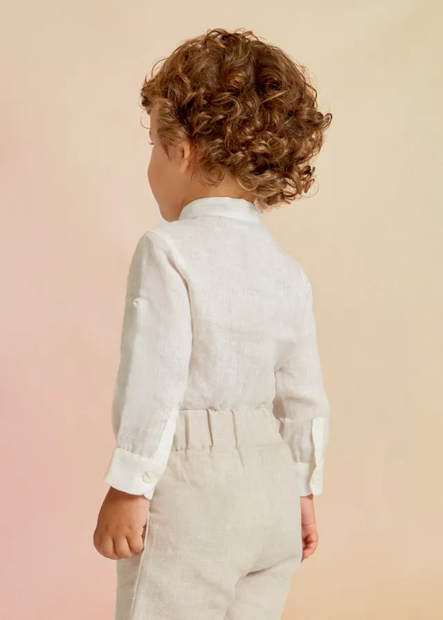 3Pc Linen Vest, Shirt & Shorts