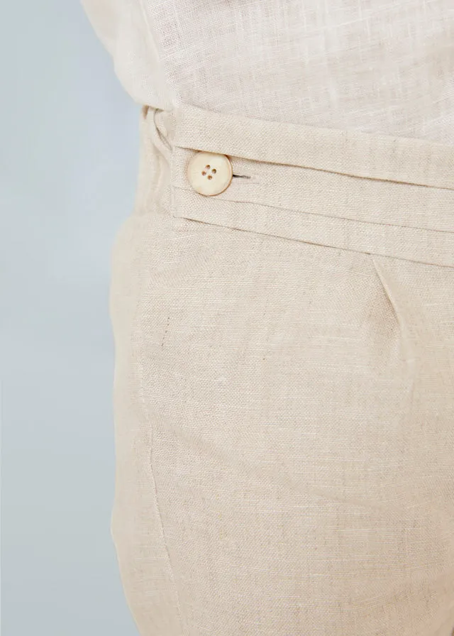 3Pc Linen Vest, Shirt & Shorts
