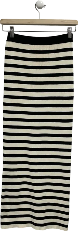 4th & Reckless Black Striped Knitted Maxi Skirt UK 6