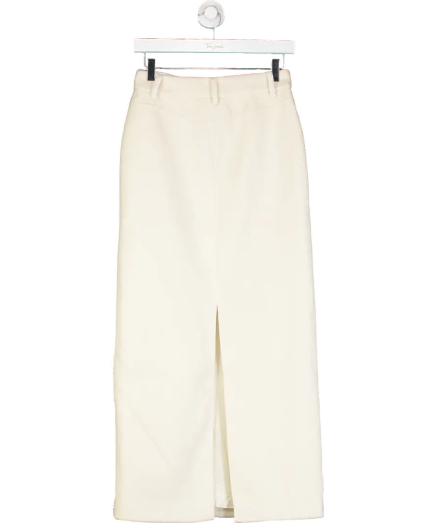 4th & Reckless Cream Shelly Column Maxi Skirt UK 6