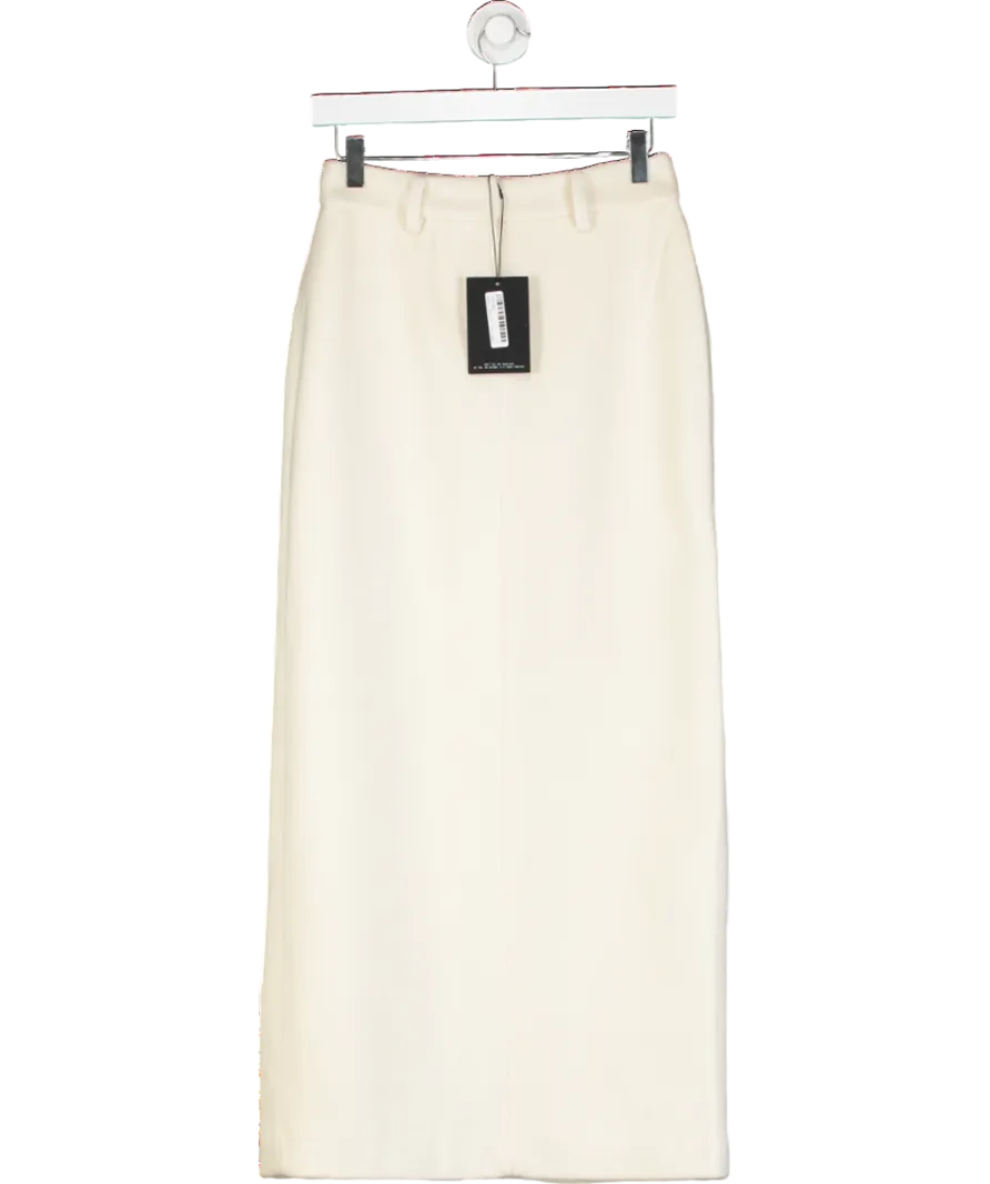 4th & Reckless Cream Shelly Column Maxi Skirt UK 6