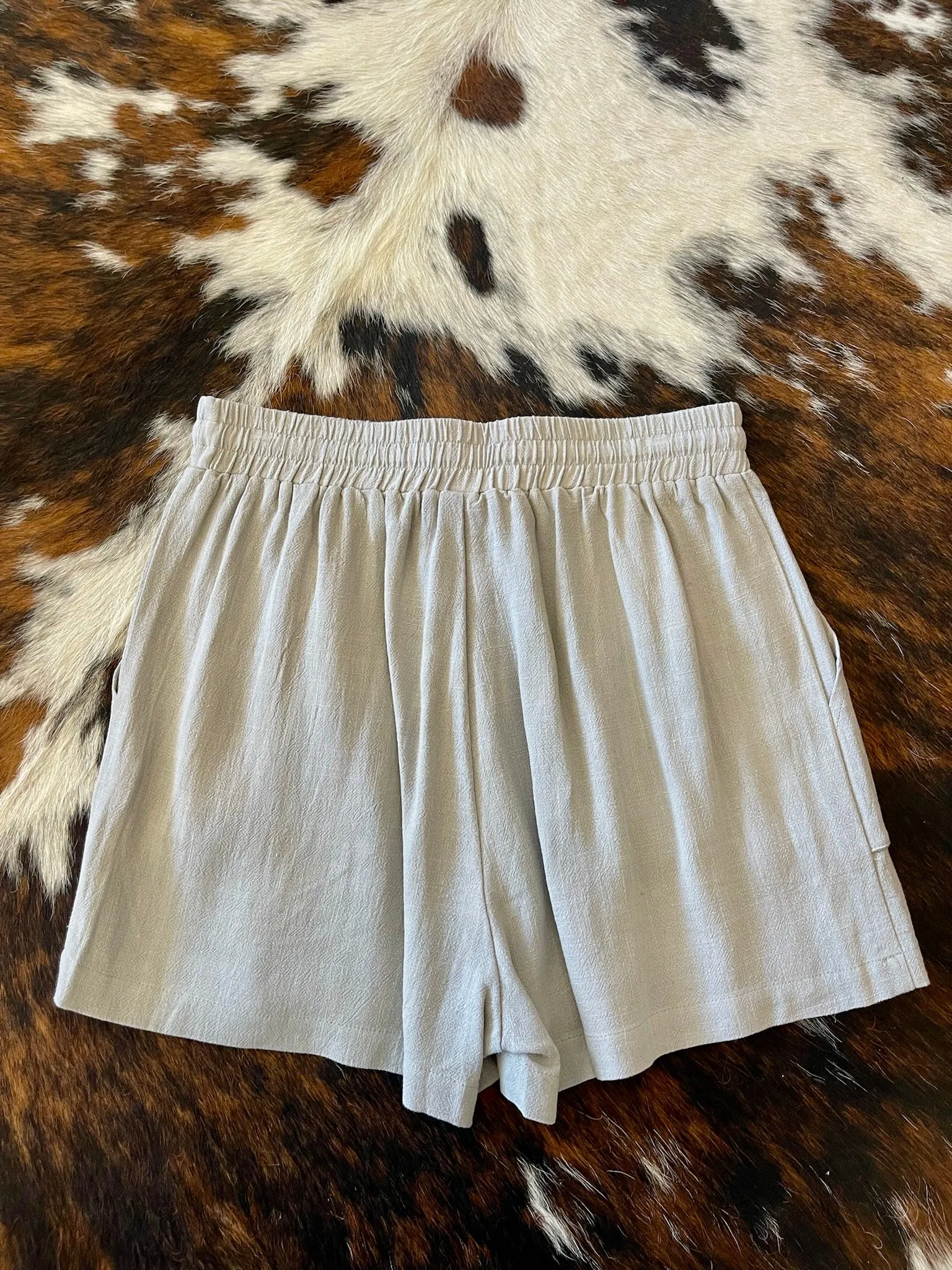 50% Off - Like You Mean It Grey Linen Shorts