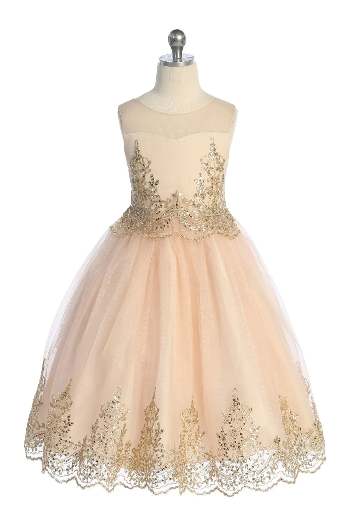 552 - Gold Cording Embroidery Dress