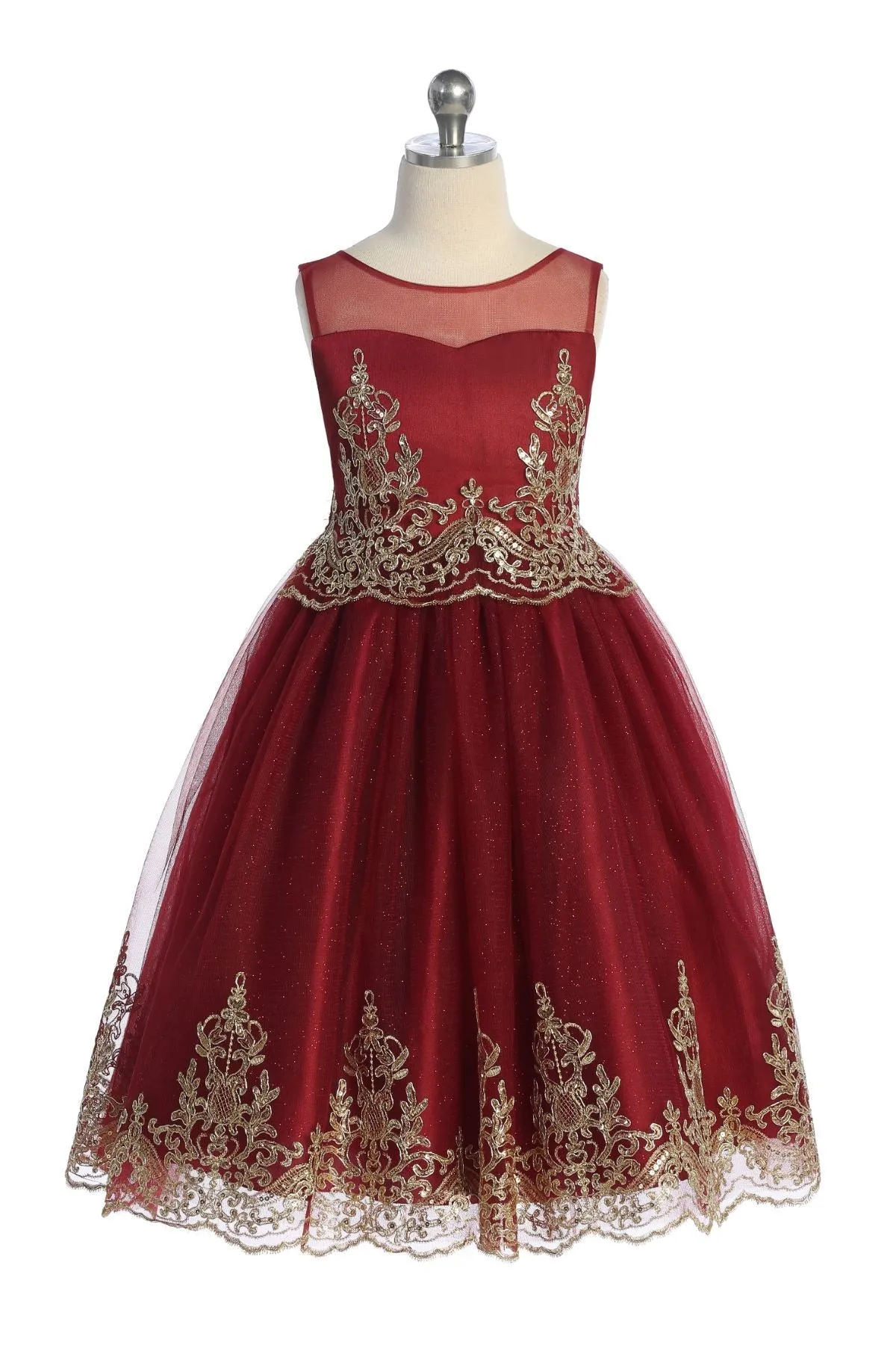552 - Gold Cording Embroidery Dress