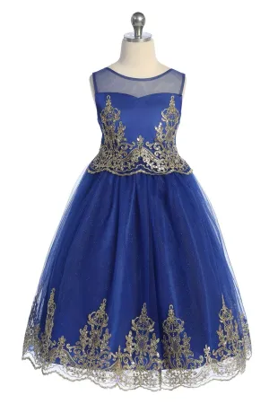 552 - Gold Cording Embroidery Dress