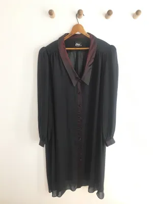 70’s BLACK SHEER DUSTER / EXTRA LARGE