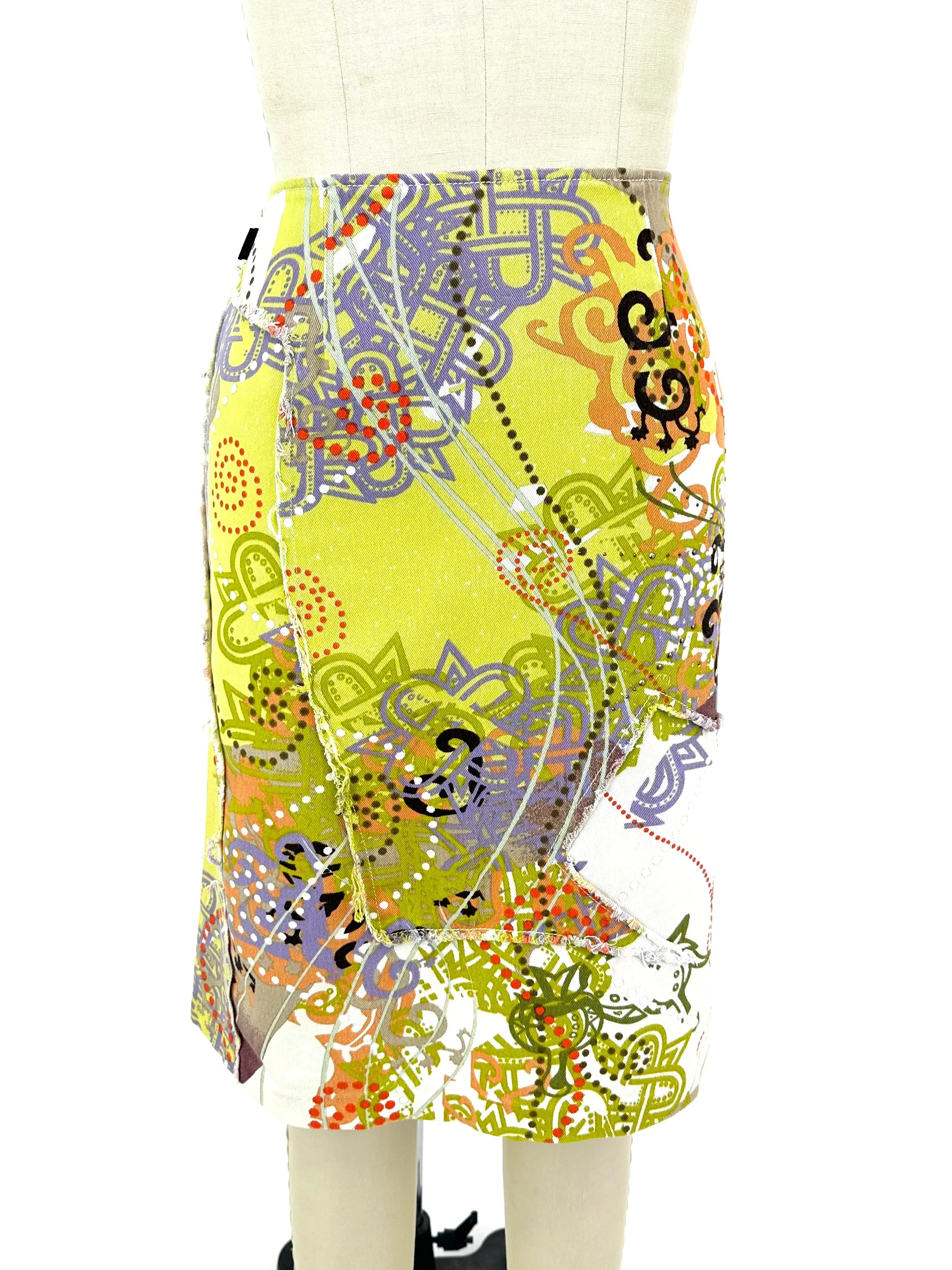 90s Christian Lacroix Jeans Patchwork Skirt
