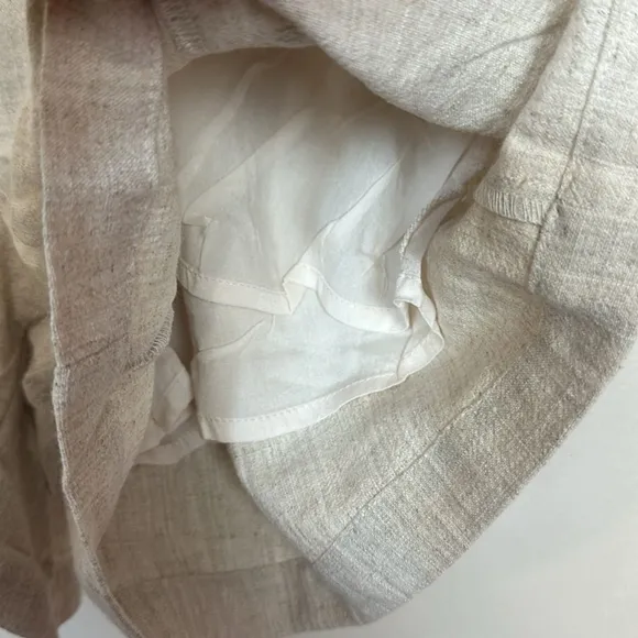 Aaron &amp; Amber Linen Blend High Rise Pull On Elastic Waistband Wide Leg Shorts