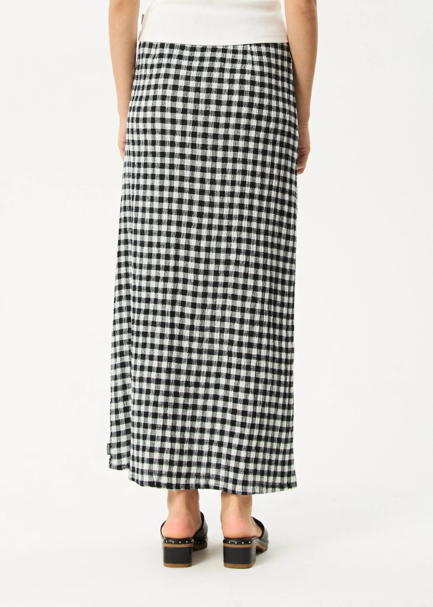 AFENDS // Rowan Seersucker Skirt CHECK BLACK/WHITE