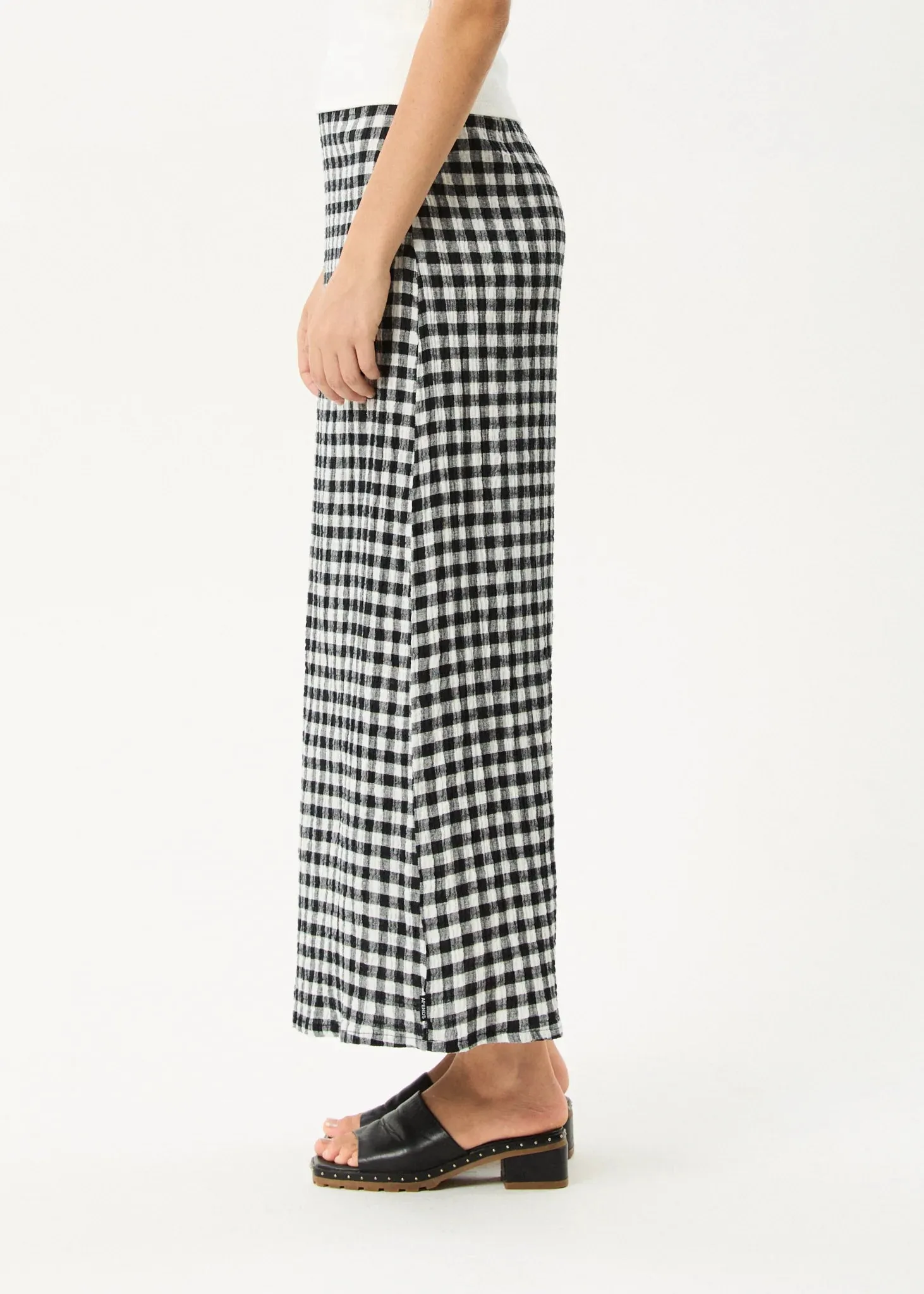 AFENDS // Rowan Seersucker Skirt CHECK BLACK/WHITE