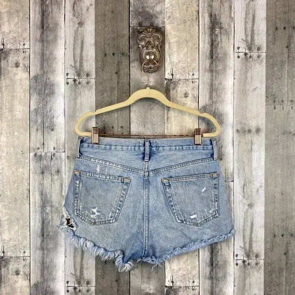 AGOLDE Parker Distressed Denim Shorts in Swapmeet Size 27.