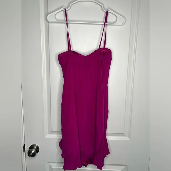 Aidan Mattox Silk Pink Ruffled Cocktail Mini Dress Size 0