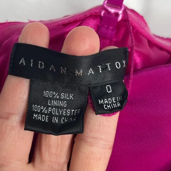 Aidan Mattox Silk Pink Ruffled Cocktail Mini Dress Size 0