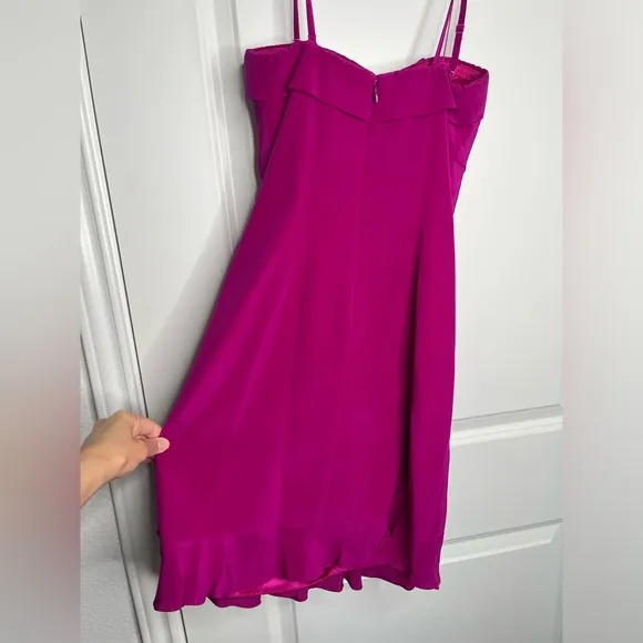 Aidan Mattox Silk Pink Ruffled Cocktail Mini Dress Size 0