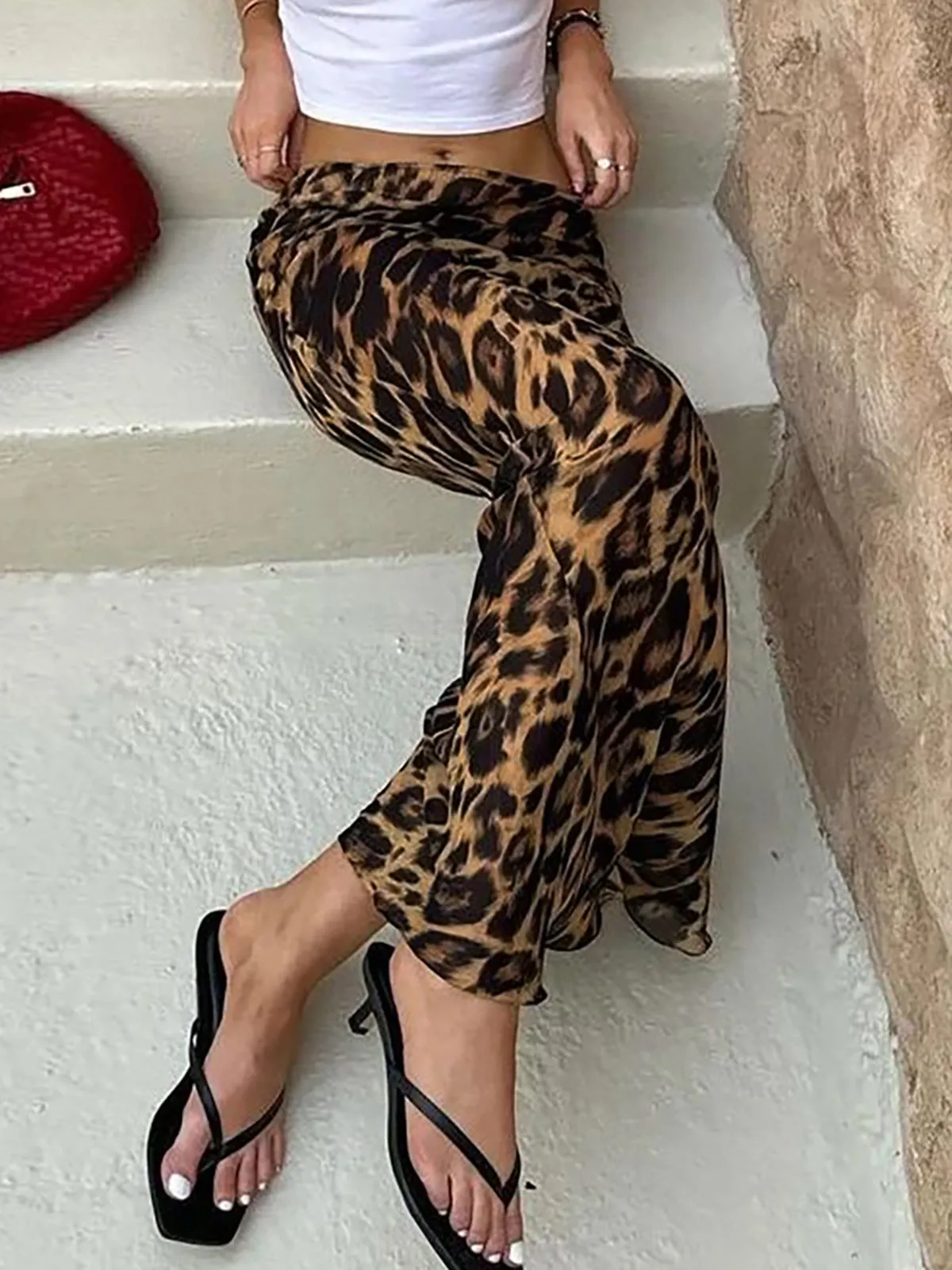 Alaya Slim Leopard Print Maxi Skirt