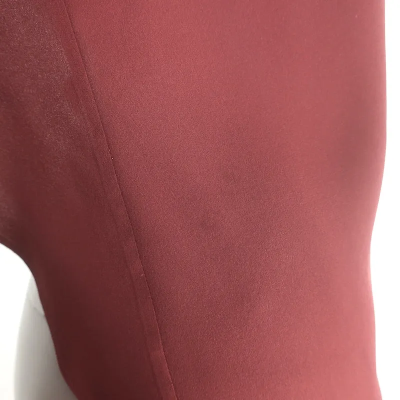 A.L.C. Sally Ruffled Open-Back Blouse Bordeaux Silk Size 0 Long Sleeve Top